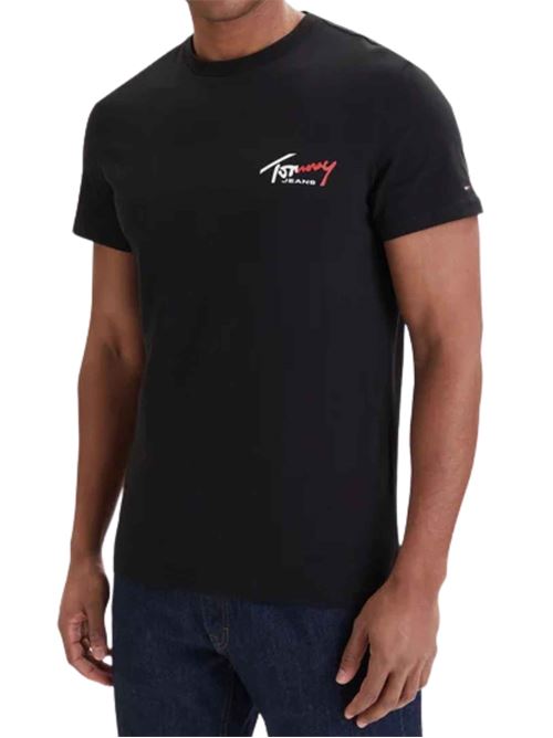 T-shirt slim fit con logo Tommy Jeans | DM0DM22538BDS